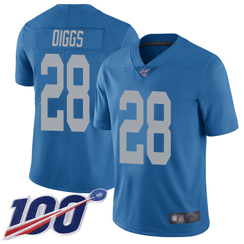 Detroit Lions Limited Blue Youth Quandre Diggs Alternate Jersey NFL Football #28 100th Season Vapor Untouchable->youth nfl jersey->Youth Jersey